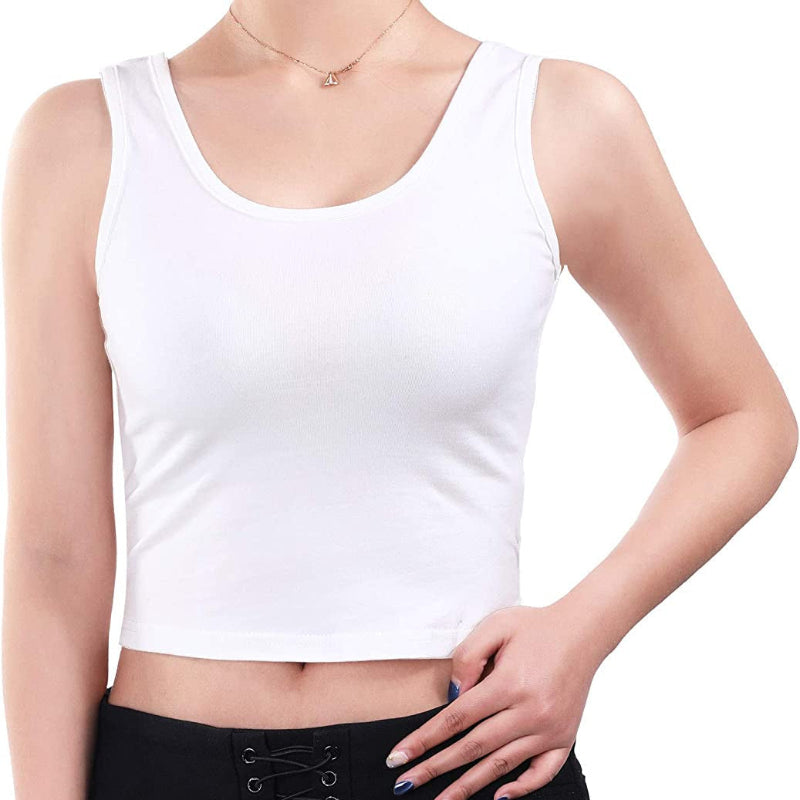4 Pieces Basic Workout Crop Tank Tops Sleeveless Racerback Sport Tank Top for Women Yoga Running