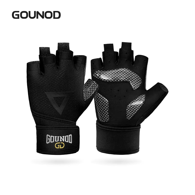 Weightlifting Gloves Wristband Support Breathable Anti-Slip Sports Gym Gloves Bodybuilding Powerlifting Fitness Training