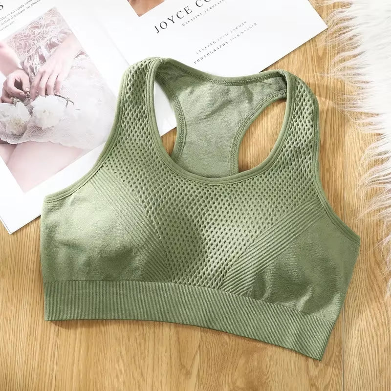 Women'S Sports Bras Shockproof Ventilated Chest Pad Tube Top Camisole Yoga Gym Tops Seamless Chest Wrap Push up Underwear