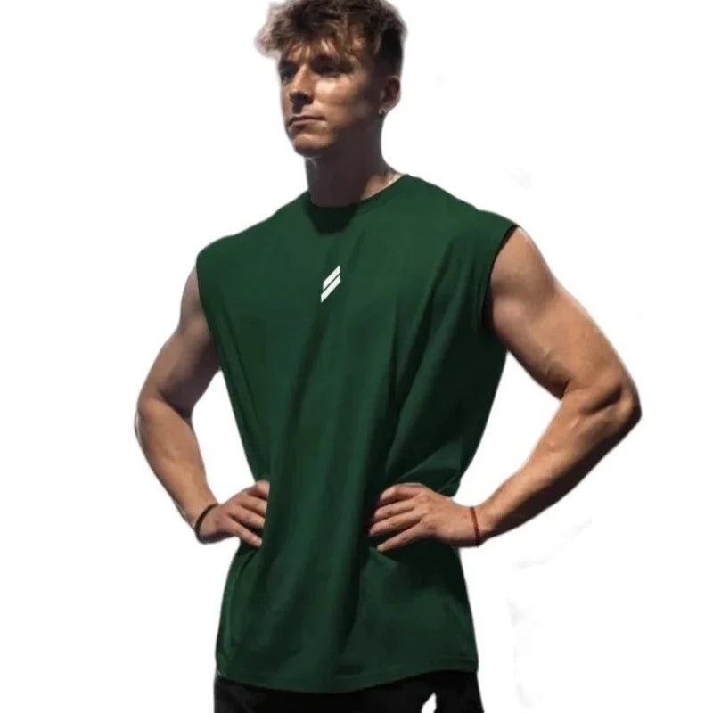 NEW Summer Fitness Sports Tank Top Men Breathable Loose Mesh Training Sleeveless T-Shirt Quick Drying Vest Male Fitness Clothing