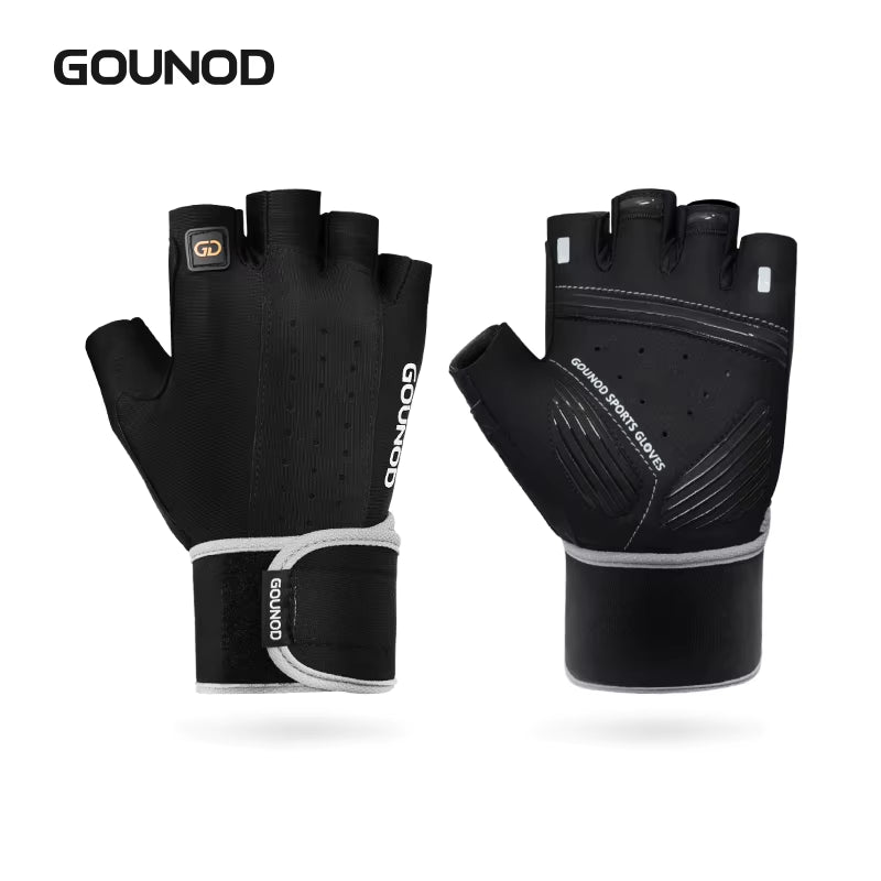 Weightlifting Gloves Wristband Support Breathable Anti-Slip Sports Gym Gloves Bodybuilding Powerlifting Fitness Training